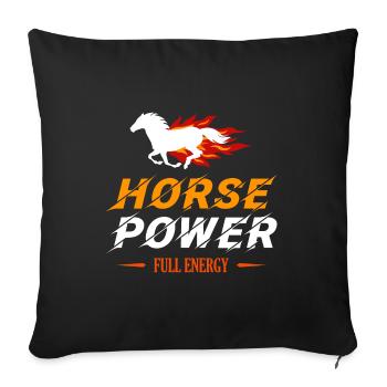 Horse Power Full Energy - Sofa pillowcase 17,3'' x 17,3'' (45 x 45 cm) - black - Front