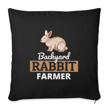 Hinterhof Kaninchen Landwirt Tierhaltung Farm Lustig - Sofakissenbezug 45 x 45 cm - Schwarz - Vorne