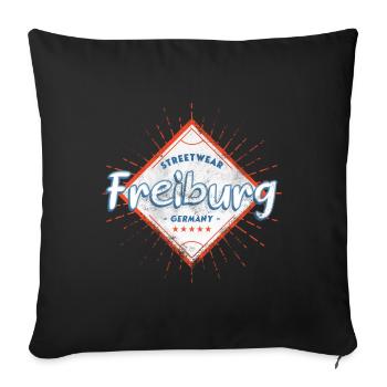 Freiburg Germany City Skyline Home Love - Sofa pillowcase 17,3'' x 17,3'' (45 x 45 cm) - black - Front