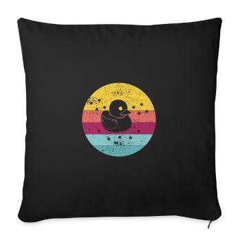 Bath Duck Retro - Sofa pillowcase 17,3'' x 17,3'' (45 x 45 cm) - black - Front
