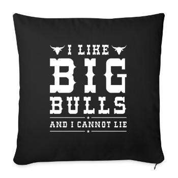 I Like Big Bulls And I Cannot Lie - Sofa pillowcase 17,3'' x 17,3'' (45 x 45 cm) - black - Front