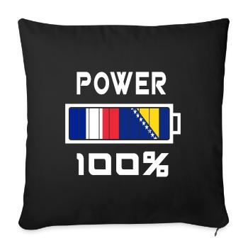 Bosnia and Herzegovina and France 100% Power - Sofa pillowcase 17,3'' x 17,3'' (45 x 45 cm) - black - Front