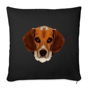 jagdhunde, Beagle leinwand optik - Sofakissenbezug 45 x 45 cm - Schwarz - Vorne