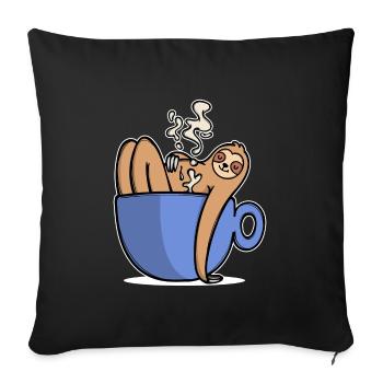 Funny sloth coffee caffeine coffee lover - Sofa pillowcase 17,3'' x 17,3'' (45 x 45 cm) - black - Front
