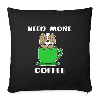 Statement Coffee Dog Caffeine Coffee Cup - Sofa pillowcase 17,3'' x 17,3'' (45 x 45 cm) - black - Front