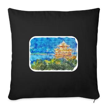 China Watercolor Sketch Hand Drawn Illustration - Sofa pillowcase 17,3'' x 17,3'' (45 x 45 cm) - black - Front