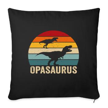 Retro opasaurus opa saurus grand-père - Housse de coussin décorative 45 x 45 cm - noir - Devant