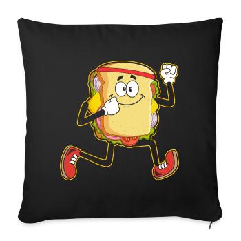 Sandwich Headband Lauband Fitness Runner Running - Sofa pillowcase 17,3'' x 17,3'' (45 x 45 cm) - black - Front