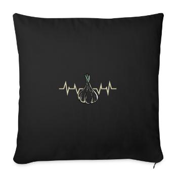 Knoblauch Pflanze - Sofakissenbezug 45 x 45 cm - Schwarz - Vorne