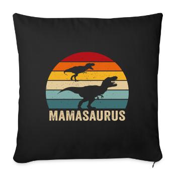 Retro mamasaurus mama dino saurier mutter - Sofakissenbezug 45 x 45 cm - Schwarz - Vorne