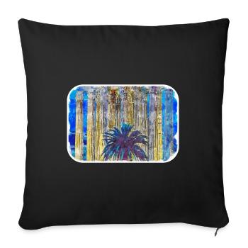 Athènes Grèce Aquarelle Sketch Illustration - Housse de coussin décorative 45 x 45 cm - noir - Devant
