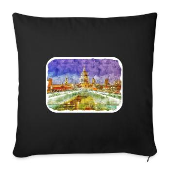Uk Landmark Watercolor Sketch Painting Illustratio - Sofa pillowcase 17,3'' x 17,3'' (45 x 45 cm) - black - Front