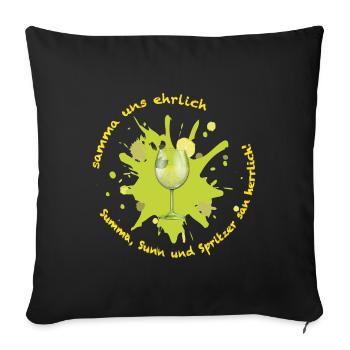 Samma uns ehrlich Summa Sunn Spritzer san herrlich - Sofakissenbezug 45 x 45 cm - Schwarz - Vorne