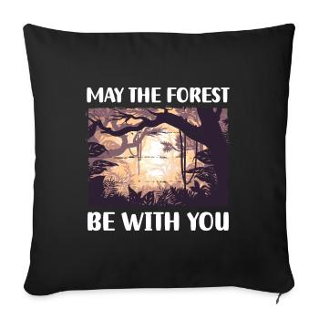 Outdoor Trees Forester - Sofa pillowcase 17,3'' x 17,3'' (45 x 45 cm) - black - Front