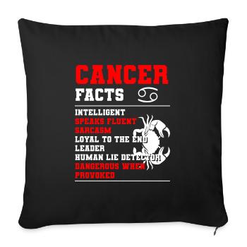 Cancer Signe du zodiaque Superstition Étoiles - Housse de coussin décorative 45 x 45 cm - noir - Devant
