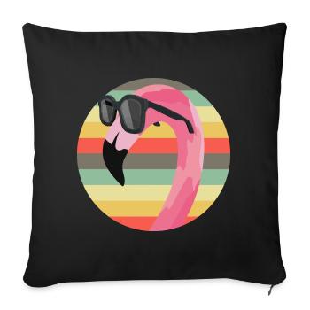 Flamingo - Sofa pillowcase 17,3'' x 17,3'' (45 x 45 cm) - black - Front