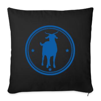 Chèvre - Chèvre - Chèvre - Ferme - Zoo - Vacances - Housse de coussin décorative 45 x 45 cm - noir - Devant