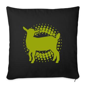 Chèvre - Chèvre - Chèvre - Ferme - Zoo - Vacances - Housse de coussin décorative 45 x 45 cm - noir - Devant