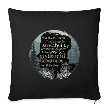 Bella Swan quote about Edward,book quote,Switzerland - Sofa pillowcase 17,3'' x 17,3'' (45 x 45 cm) - black - Front