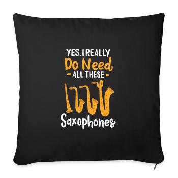 Saxophone Types - Sofa pillowcase 17,3'' x 17,3'' (45 x 45 cm) - black - Front