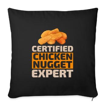 Chicken Nuggets Fast Food Lustiger Spruch - Sofakissenbezug 45 x 45 cm - Schwarz - Vorne