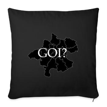 „GOI?" - Oberösterreich Dialektshirt - Sofakissenbezug 45 x 45 cm - Schwarz - Vorne