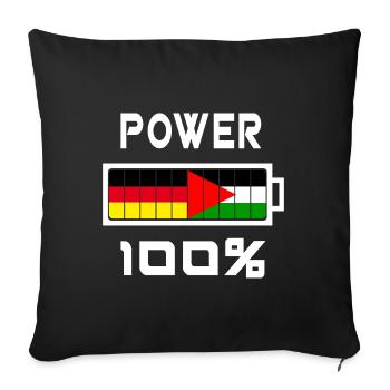 Germany and Palestine Power 100% - Sofa pillowcase 17,3'' x 17,3'' (45 x 45 cm) - black - Front