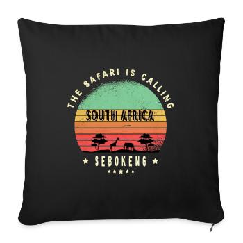 Motif safari Sebokeng en Afrique du Sud - Housse de coussin décorative 45 x 45 cm - noir - Devant