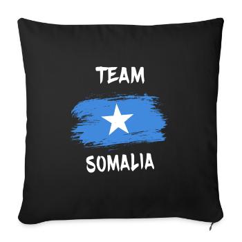 Team Somalia - Sofa pillowcase 17,3'' x 17,3'' (45 x 45 cm) - black - Front
