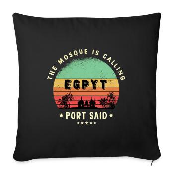 Port Said Egypt Mosque Design - Sofa pillowcase 17,3'' x 17,3'' (45 x 45 cm) - black - Front