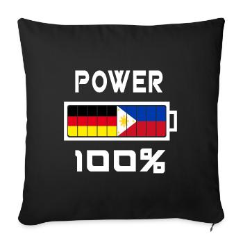Germany and Philippines Power 100% - Sofa pillowcase 17,3'' x 17,3'' (45 x 45 cm) - black - Front