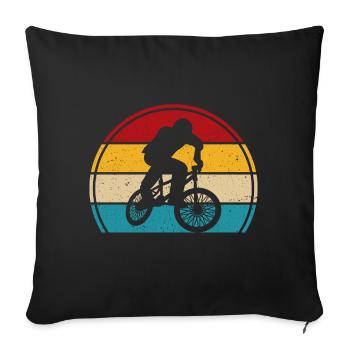BMX Rider Retro BMX Vélo Cadeau - Housse de coussin décorative 45 x 45 cm - noir - Devant