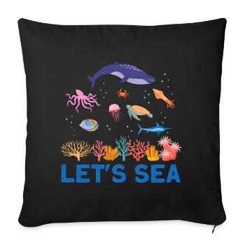 Océan Mer Biologiste Marin Biologie Marine Biologie Biologie Biologie - Housse de coussin décorative 45 x 45 cm - noir - Devant