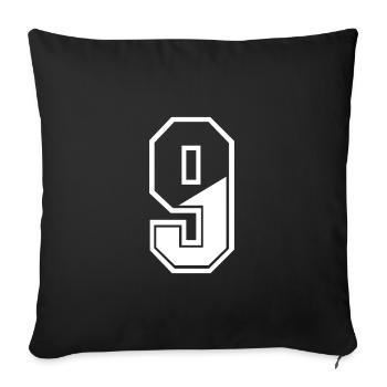 9 ans maillot numéro 9 T-shirt numéro 9 - Housse de coussin décorative 45 x 45 cm - noir - Devant