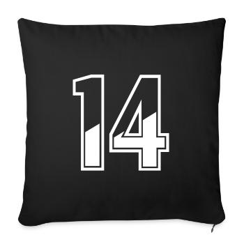 14 ans maillot numéro 14 T-shirt numéro 14 - Housse de coussin décorative 45 x 45 cm - noir - Devant