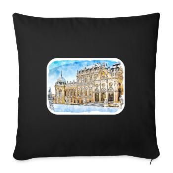Vienna Austria Watercolor Sketch Drawn Illustratio - Sofa pillowcase 17,3'' x 17,3'' (45 x 45 cm) - black - Front