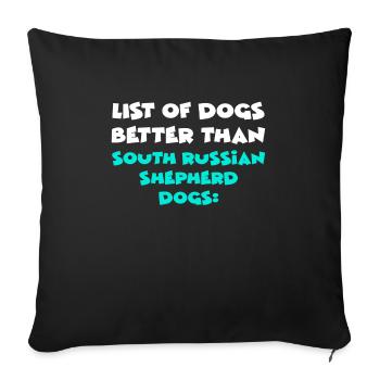 South Russian Shepherd Dogs - Sofakissenbezug 45 x 45 cm - Schwarz - Vorne