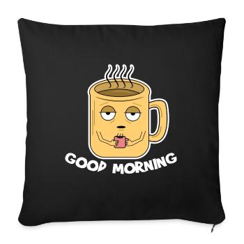 Coffee Cup Breakfast Coffee Lover Coffee - Sofa pillowcase 17,3'' x 17,3'' (45 x 45 cm) - black - Front