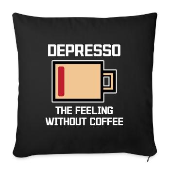 Café humoristique Espresso Déclaration Buveur de café - Housse de coussin décorative 45 x 45 cm - noir - Devant