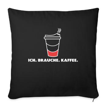 Koffein Kaffeeliebhaber Kaffee Trinken Spruch - Sofakissenbezug 45 x 45 cm - Schwarz - Vorne