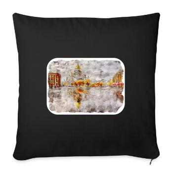 St Petersburg Russia Watercolor Sketch Drawn Illus - Sofa pillowcase 17,3'' x 17,3'' (45 x 45 cm) - black - Front