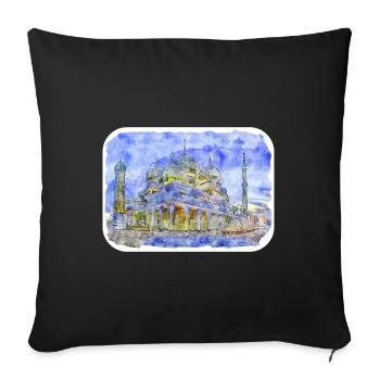 Malaisie Aquarelle Esquisse Dessinée à la Main Illustration - Housse de coussin décorative 45 x 45 cm - noir - Devant