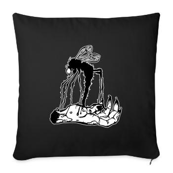 Scary mosquito - Sofa pillowcase 17,3'' x 17,3'' (45 x 45 cm) - black - Front