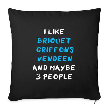 Briquet Griffon Vendeen - Housse de coussin décorative 45 x 45 cm - noir - Devant