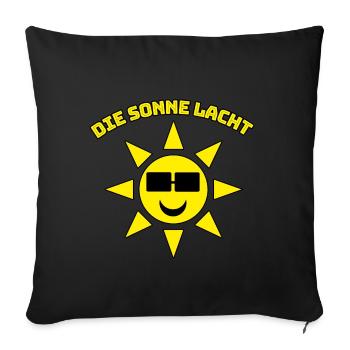 Die Sonne Lacht - Sofakissenbezug 45 x 45 cm - Schwarz - Vorne