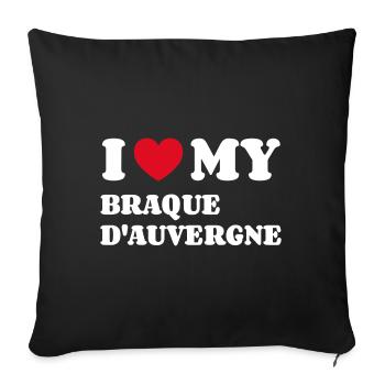 J’aime mon braque d’Auvergne - Housse de coussin décorative 45 x 45 cm - noir - Devant
