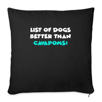 Cavapoms - Housse de coussin décorative 45 x 45 cm - noir - Devant