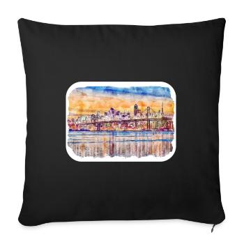 San Francisco Usa Watercolor Sketch Painting - Sofa pillowcase 17,3'' x 17,3'' (45 x 45 cm) - black - Front