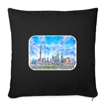 China Watercolor Sketch Hand Drawn Illustration - Sofa pillowcase 17,3'' x 17,3'' (45 x 45 cm) - black - Front