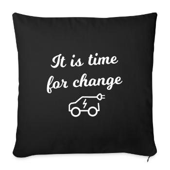 Voiture électrique - Housse de coussin décorative 45 x 45 cm - noir - Devant